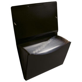 Prikažite detalje za Mapa za kućni budžet 12 pregrada s gumicom A4 Lebez crna Slika Mapa za kućni budžet 12 pregrada s gumicom A4 Lebez crna