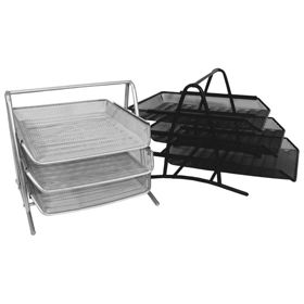 Prikažite detalje za Stalak za spise vodoravni žica 3 ladice Fornax crni Slika Stalak za spise vodoravni žica 3 ladice Fornax crni