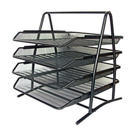 Prikažite detalje za Stalak za spise vodoravni žica 4 ladice Fornax crni Slika Stalak za spise vodoravni žica 4 ladice Fornax crni