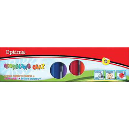 Slika Plastelin OPTIMA 200g, 10 boja u kartonskoj kutiji