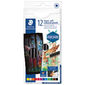 Prikažite detalje za Boje drvene 12boja Super Soft black Design Journey Staedtler 149C C12 blister Slika Boje drvene 12boja Super Soft black Design Journey Staedtler 149C C12 blister