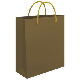 Prikažite detalje za Vrećice ukrasne 24x39x9cm sjajna plastifikacija Fornax zlatne Slika Vrećice ukrasne 24x39x9cm sjajna plastifikacija Fornax zlatne