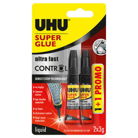 Prikažite detalje za Ljepilo trenutačno 3g+1gratis Super glue(cianoakrilat) UHU  blister Slika Ljepilo trenutačno 3g+1gratis Super glue(cianoakrilat) UHU  blister