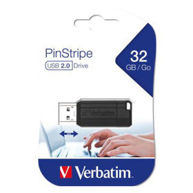 Prikažite detalje za USB stick Verbatim 2.0 #49064 32GB pinstripe black Slika USB stick Verbatim 2.0 #49064 32GB pinstripe black